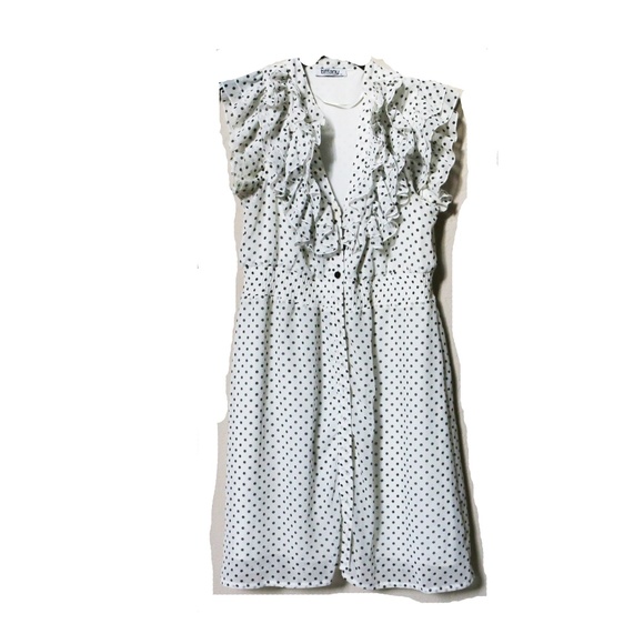 White Chiffon Polka Dot Dress - Picture 1 of 3